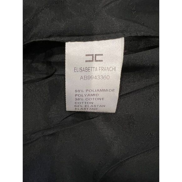 Elisabetta Franchi Gold Label Dress in Black & White Gold Chain Belt Size 4 - Picture 9 of 10